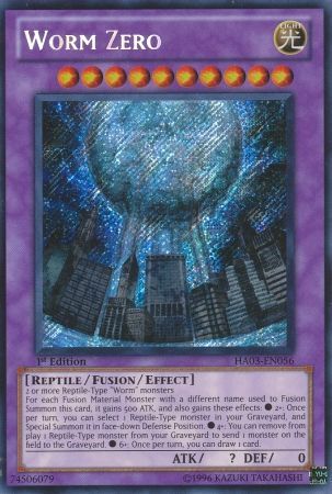 Worm Zero HA03 EN056 Secret Rare 1st Edition Worm Zero HA03 EN056 Secret Rare 1st Edition