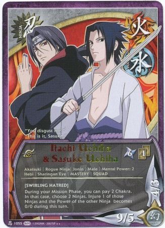 Naruto Cp Collector Rare Brother Itachi Uchiha Sasuke Collection Shiny Card Collectibles Art Animation Art Characters