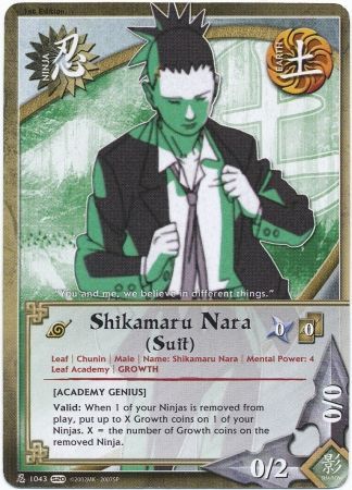 Shikamaru Nara Suit Academy Genius 1043 Common Naruto Tales of the Gallant Sage Shikamaru Nara Suit Academy Genius 1043 Common Naruto Tales of the Gallant Sage