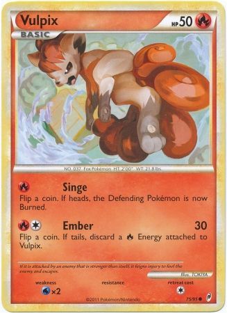 the call of legends pokemon card french-new 75/95 Goupix 