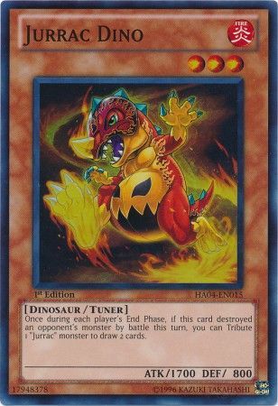 Jurrac Dino HA04 EN015 Super Rare 1st Edition Jurrac Dino HA04 EN015 Super Rare 1st Edition
