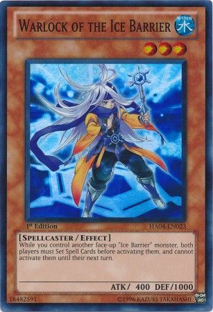 Warlock of the Ice Barrier HA04 EN023 Super Rare 1st Edition Warlock of the Ice Barrier HA04 EN023 Super Rare 1st Edition