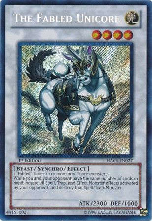 The Fabled Unicore HA04 EN027 Secret Rare 1st Edition The Fabled Unicore HA04 EN027 Secret Rare 1st Edition