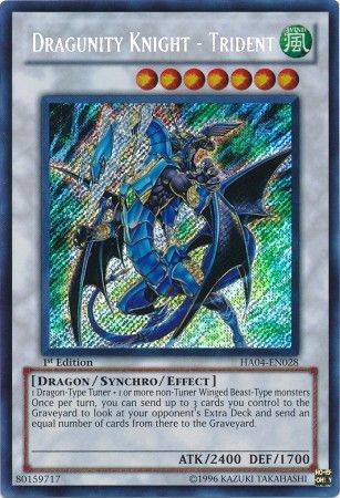 Dragunity Knight Trident HA04 EN028 Secret Rare 1st Edition Dragunity Knight Trident HA04 EN028 Secret Rare 1st Edition