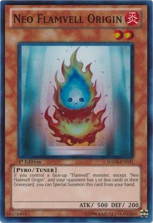 Neo Flamvell Origin HA04 EN031 Super Rare 1st Edition Neo Flamvell Origin HA04 EN031 Super Rare 1st Edition