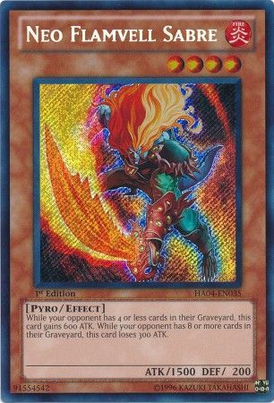 Neo Flamvell Sabre HA04 EN035 Secret Rare 1st Edition Neo Flamvell Sabre HA04 EN035 Secret Rare 1st Edition