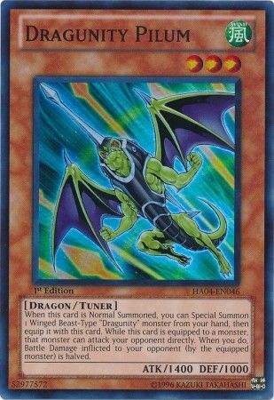 Dragunity Pilum HA04 EN046 Super Rare 1st Edition Dragunity Pilum HA04 EN046 Super Rare 1st Edition