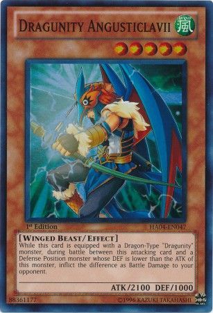 Dragunity Angusticlavii HA04 EN047 Super Rare 1st Edition Dragunity Angusticlavii HA04 EN047 Super Rare 1st Edition