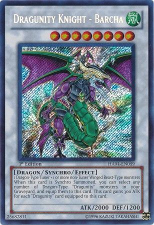 Dragunity Knight Barcha HA04 EN059 Secret Rare 1st Edition Dragunity Knight Barcha HA04 EN059 Secret Rare 1st Edition