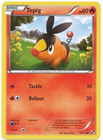 Tepig 15 114 Common Black White 1 Base Set Singles Tepig 15 114 Common Black White 1 Base Set Singles
