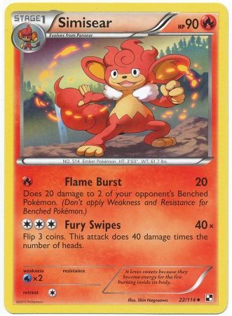 Simisear 22 114 Uncommon Black White 1 Base Set Singles Simisear 22 114 Uncommon Black White 1 Base Set Singles
