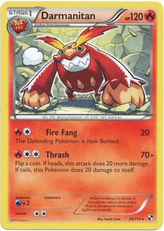 Darmanitan 25 114 Rare Black White 1 Base Set Singles Darmanitan 25 114 Rare Black White 1 Base Set Singles