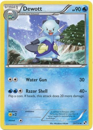 Dewott 29 114 Uncommon Black White 1 Base Set Singles Dewott 29 114 Uncommon Black White 1 Base Set Singles
