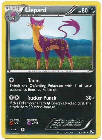Liepard 67 114 Rare Black White 1 Base Set Singles Liepard 67 114 Rare Black White 1 Base Set Singles