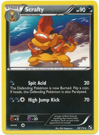 Scrafty 69 114 Rare Black White 1 Base Set Singles Scrafty 69 114 Rare Black White 1 Base Set Singles
