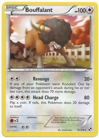 Bouffalant 91 114 Rare Black White 1 Base Set Singles Bouffalant 91 114 Rare Black White 1 Base Set Singles