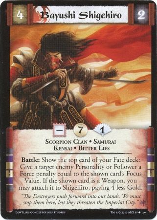 Bayushi Shigehiro 59 166 EaW Common L5R Empire at War Bayushi Shigehiro 59 166 EaW Common L5R Empire at War