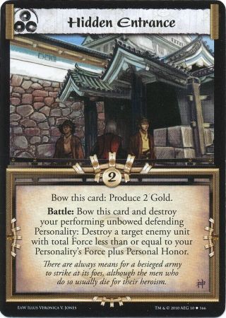 Hidden Entrance 10 166 EaW Uncommon L5R Empire at War Hidden Entrance 10 166 EaW Uncommon L5R Empire at War