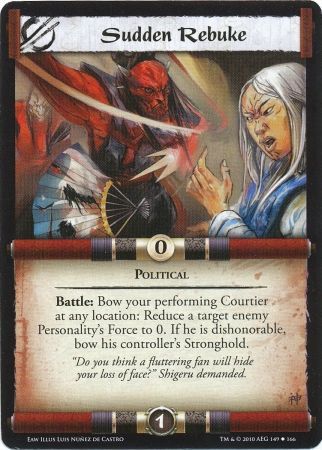 Sudden Rebuke 149 166 EaW Uncommon L5R Empire at War Sudden Rebuke 149 166 EaW Uncommon L5R Empire at War