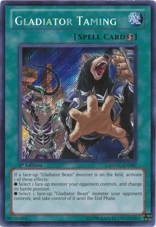 Gladiator Taming EXVC EN087 Secret Rare 1st Edition Extreme Victory 1st Edition Singles Gladiator Taming EXVC EN087 Secret Rare 1st Edition Extreme Victory 1st Edition Singles