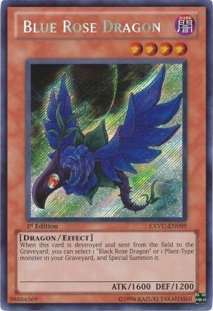 Blue Rose Dragon EXVC EN099 Secret Rare 1st Edition Blue Rose Dragon EXVC EN099 Secret Rare 1st Edition