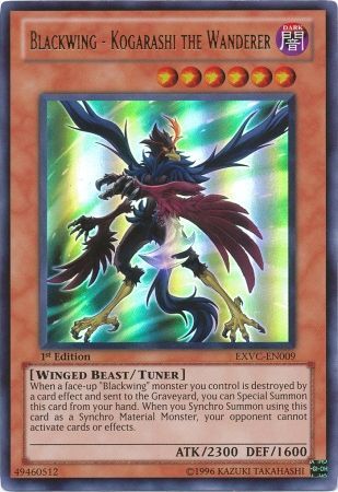 Blackwing Kogarashi the Wanderer EXVC EN009 Ultra Rare 1st Edition Blackwing Kogarashi the Wanderer EXVC EN009 Ultra Rare 1st Edition