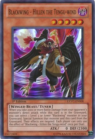 Blackwing Hillen the Tengu wind EXVC EN008 Super Rare 1st Edition Blackwing Hillen the Tengu wind EXVC EN008 Super Rare 1st Edition