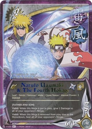 Naruto Uzumaki & The Fourth Hokage - N-1123 - Rare - 1st Edition - Foi