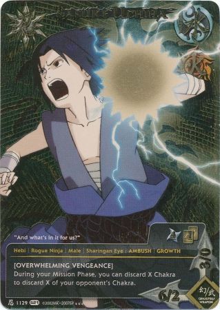 Sasuke Uchiha Overwhelming Vengeance 1129 Super Rare Sasuke Uchiha Overwhelming Vengeance 1129 Super Rare