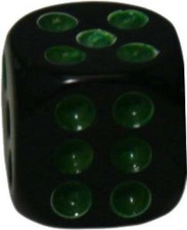 Heroclix Black w Green Pips d6 Die Heroclix Accessories Heroclix Black w Green Pips d6 Die Heroclix Accessories