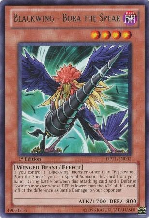 Blackwing Bora the Spear DP11 EN002 Rare 1st Edition Duelist Pack Crow DP11 Blackwing Bora the Spear DP11 EN002 Rare 1st Edition Duelist Pack Crow DP11