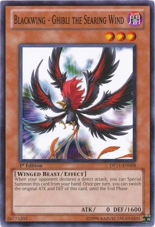 Blackwing Ghibli the Searing Wind DP11 EN008 Common 1st Edition Duelist Pack Crow DP11 Blackwing Ghibli the Searing Wind DP11 EN008 Common 1st Edition Duelist Pack Crow DP11