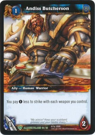 Andiss Butcherson Alliance Paladin 10 29 Uncommon WoW Alliance Paladin 2011 Singles Andiss Butcherson Alliance Paladin 10 29 Uncommon WoW Alliance Paladin 2011 Singles