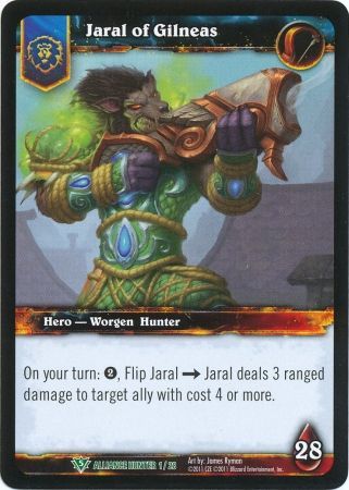 Jaral of Gilneas Alliance Hunter 1 28 Uncommon WoW Alliance Hunter 2011 Singles Jaral of Gilneas Alliance Hunter 1 28 Uncommon WoW Alliance Hunter 2011 Singles
