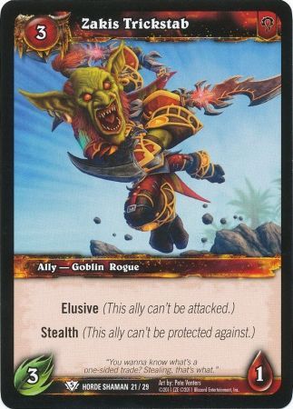 Zakis Trickstab Horde Shaman 21 29 Common WoW Horde Shaman 2011 Singles Zakis Trickstab Horde Shaman 21 29 Common WoW Horde Shaman 2011 Singles