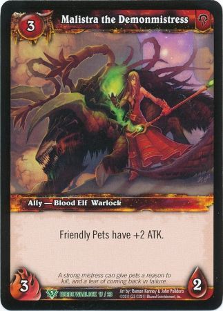 Malistra the Demonmistress Horde Warlock 17 28 Uncommon WoW Horde Warlock 2011 Singles Malistra the Demonmistress Horde Warlock 17 28 Uncommon WoW Horde Warlock 2011 Singles