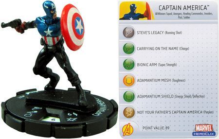 WizKids 2016 Marvel Civil War Heroclix Mini Figurine Captain America 001 