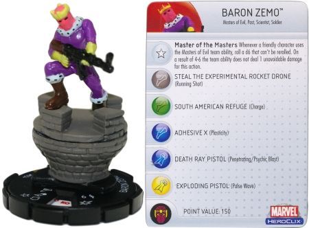 Baron Zemo 054 Captain America Marvel Heroclix Baron Zemo 054 Captain America Marvel Heroclix