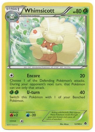 Whimsicott 12 98 Rare Black White 2 Emerging Powers Singles Whimsicott 12 98 Rare Black White 2 Emerging Powers Singles