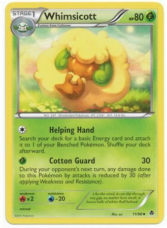 Whimsicott 11 98 Uncommon Black White 2 Emerging Powers Singles Whimsicott 11 98 Uncommon Black White 2 Emerging Powers Singles