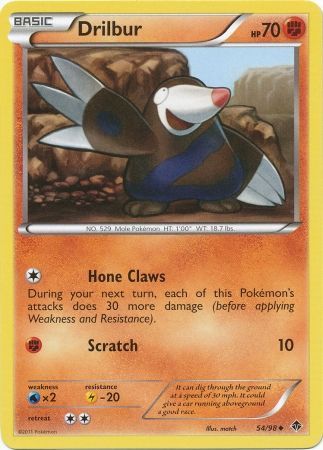 Drilbur 54 98 Uncommon Black White 2 Emerging Powers Singles Drilbur 54 98 Uncommon Black White 2 Emerging Powers Singles