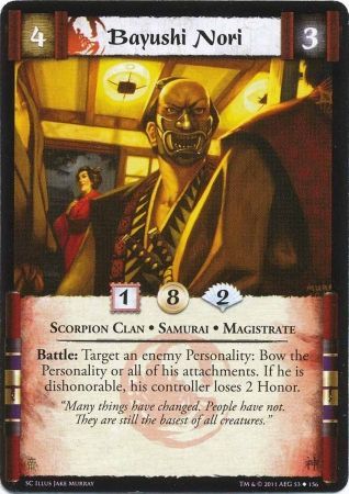 Bayushi Nori SC 53 156 Uncommon L5R Second City Bayushi Nori SC 53 156 Uncommon L5R Second City
