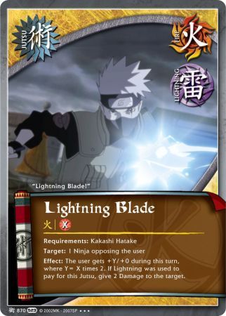 870 FOIL SUPER RARE Naruto Karte LIGHTNING BLADE