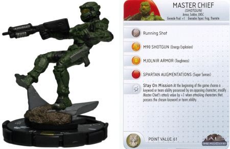 Heroclix 1x x1 Master Chief Fist of Rukt 038 Halo 10th Anniversary NM with car 