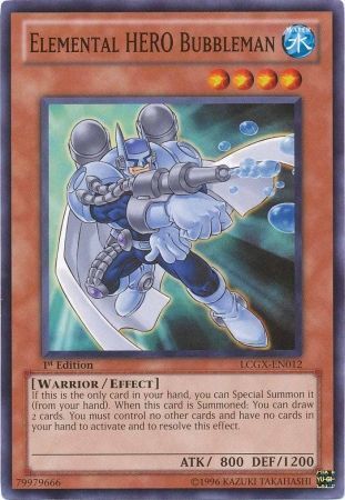 Elemental Hero Bubbleman LCGX EN012 Common 1st Edition Legendary Collection 2 1st Edition Singles Elemental Hero Bubbleman LCGX EN012 Common 1st Edition Legendary Collection 2 1st Edition Singles