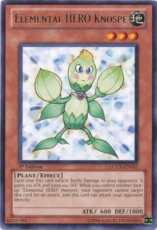 Elemental Hero Knospe LCGX EN035 Rare 1st Edition Elemental Hero Knospe LCGX EN035 Rare 1st Edition