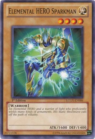 Elemental Hero Sparkman LCGX EN006 Common 1st Edition Legendary Collection 2 1st Edition Singles Elemental Hero Sparkman LCGX EN006 Common 1st Edition Legendary Collection 2 1st Edition Singles