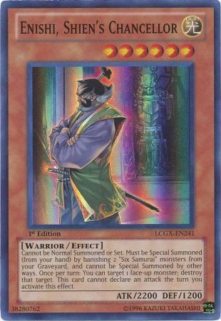 Enishi Shien s Chancellor LCGX EN241 Super Rare 1st Edition Enishi Shien s Chancellor LCGX EN241 Super Rare 1st Edition