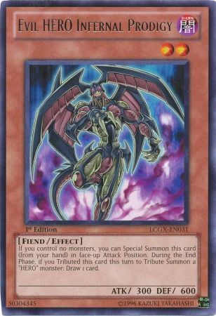 Evil Hero Infernal Prodigy LCGX EN031 Rare 1st Edition Evil Hero Infernal Prodigy LCGX EN031 Rare 1st Edition