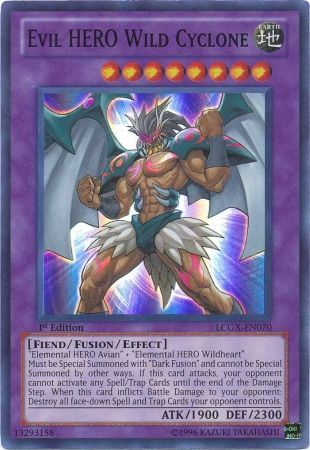 Evil Hero Wild Cyclone LCGX EN070 Super Rare 1st Edition Evil Hero Wild Cyclone LCGX EN070 Super Rare 1st Edition